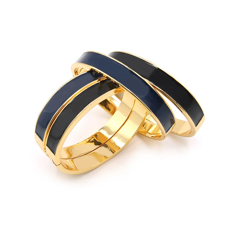 Gold Plated Opening Enamel Brass Bracelet