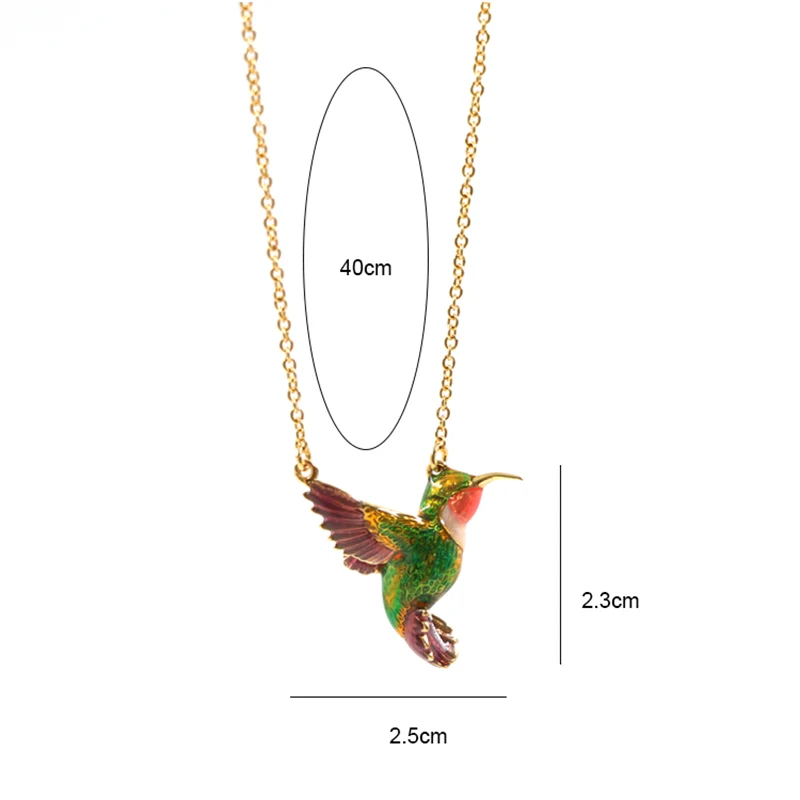 Enamel Hummingbird Necklace