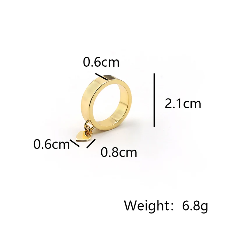 Simple Heart Ring in Brass With Gold Plated