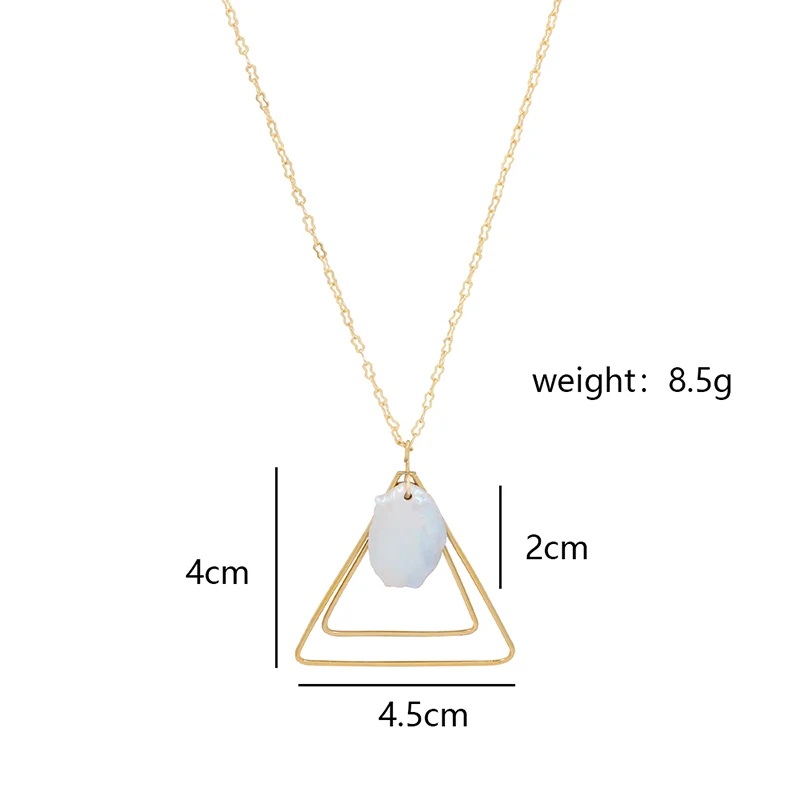 Baroque Pearls with Dangle Triangle Necklace