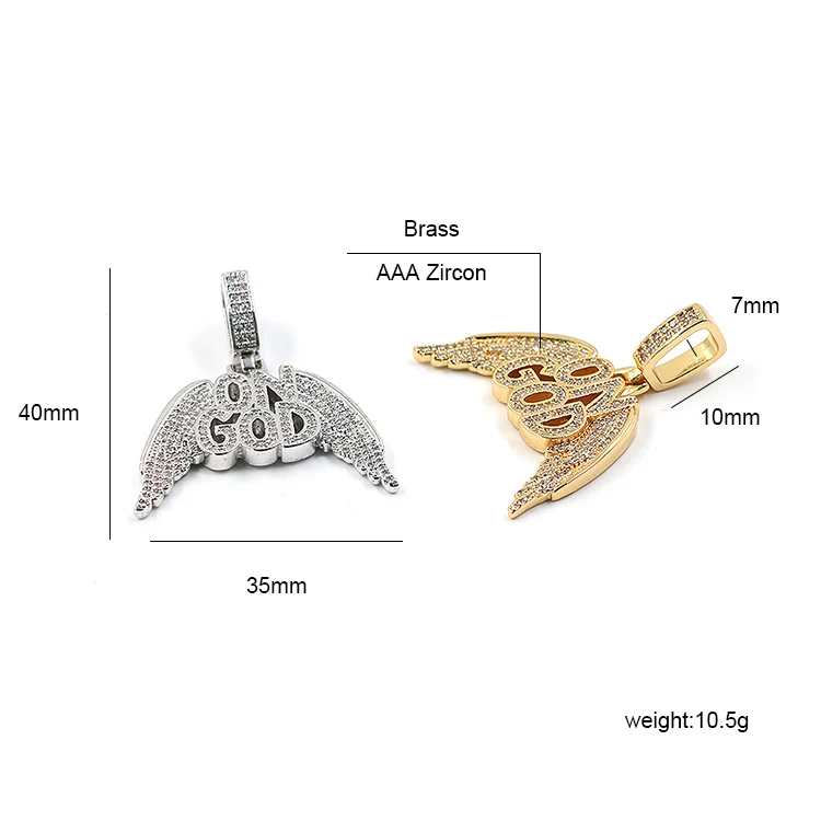 Angel Wings Letter Pendant