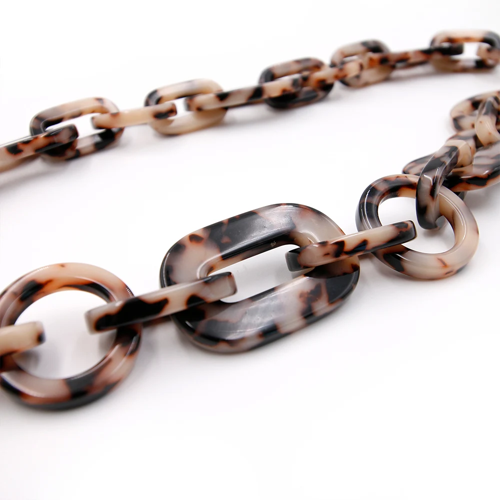 Irregular Chain Link Acetate Plate Metal Splice Bag Chain