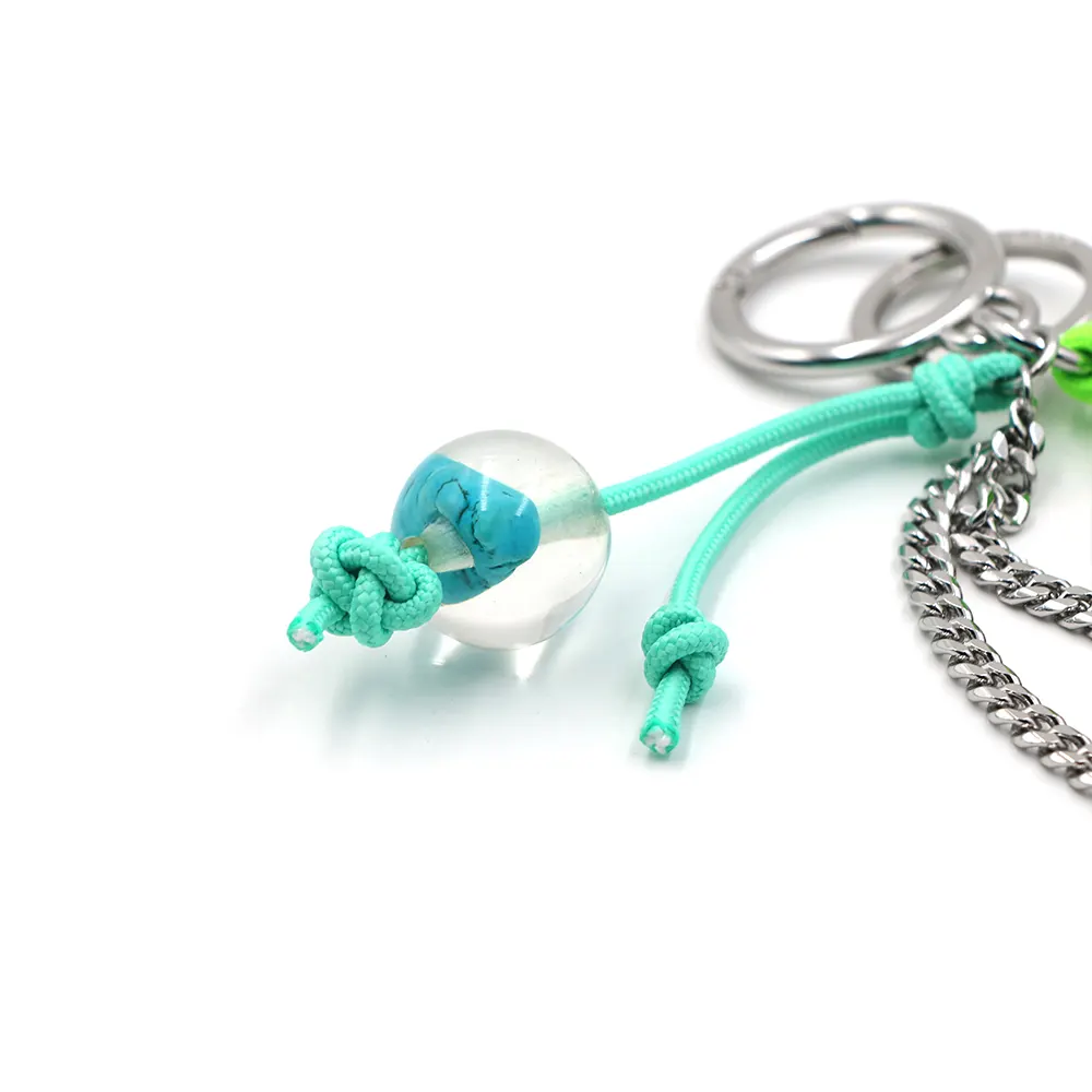 Turquoise Round Bead Keychain