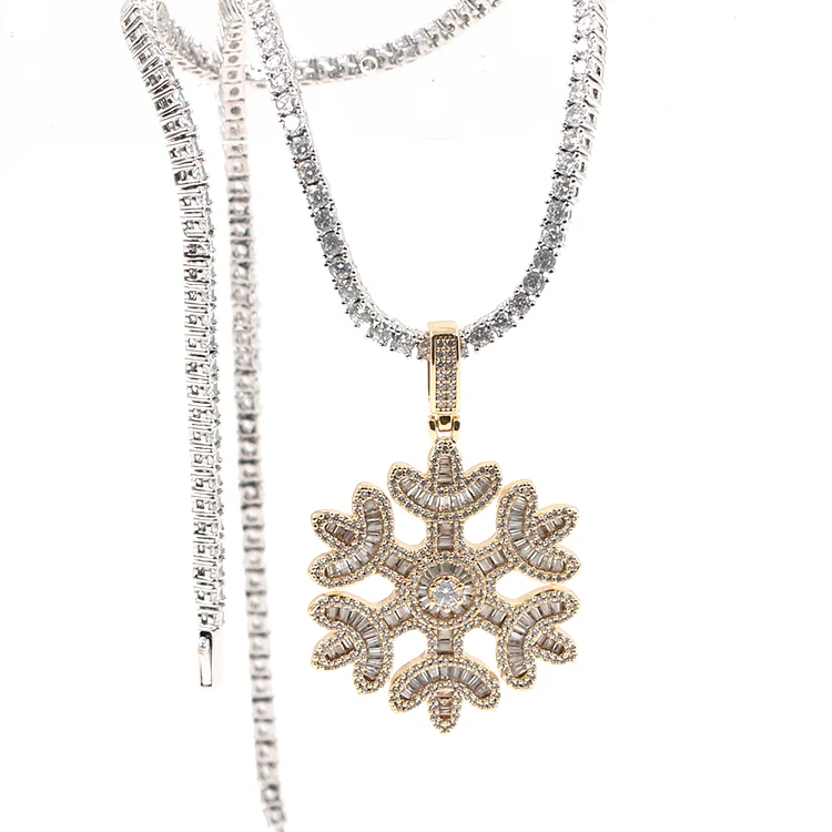 Snowflake Zircon Brass κρεμαστό